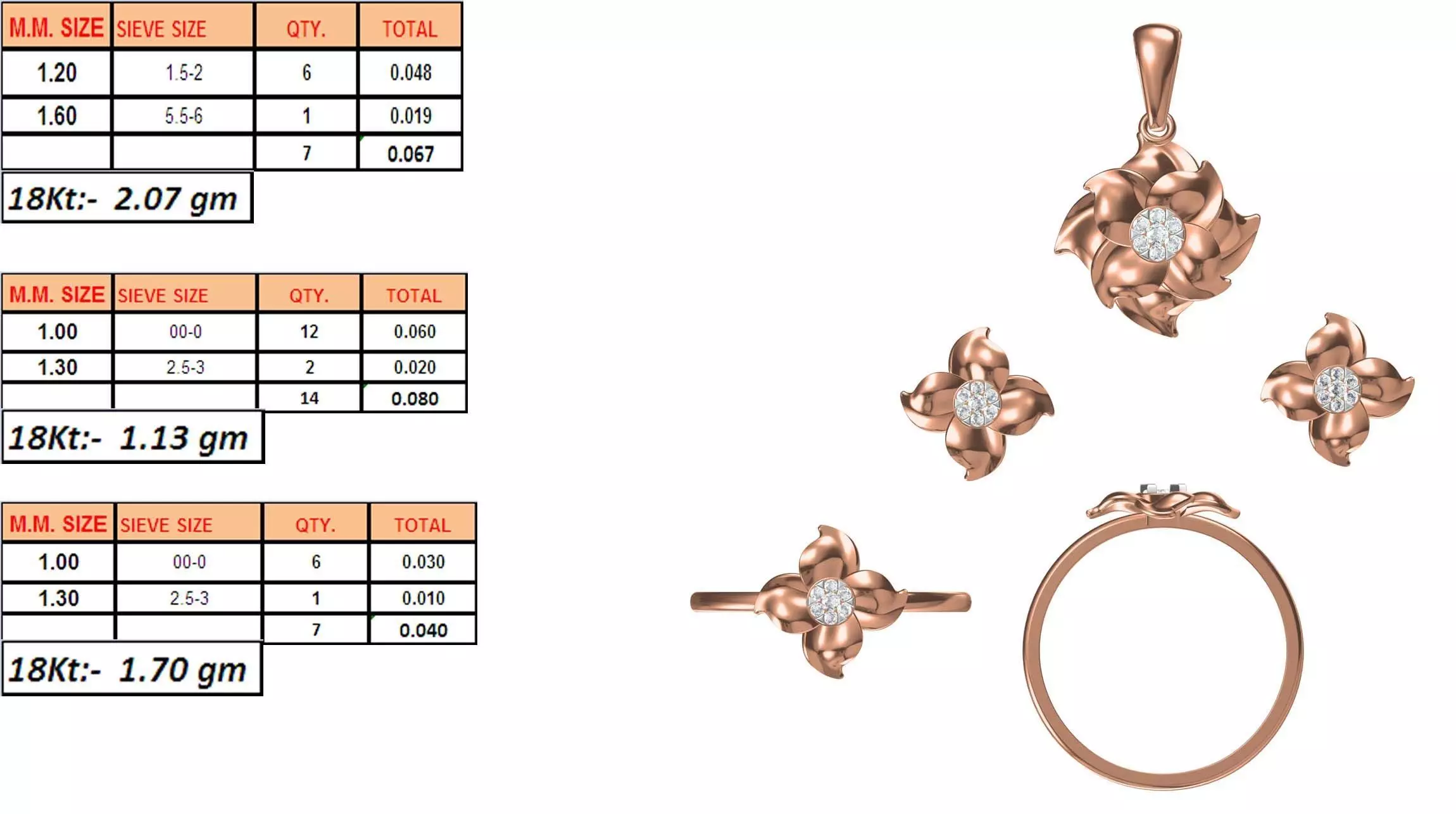 Light Weight Ring Pendant Earring Set STL OBJ FBX JCD Details 3D print model_0