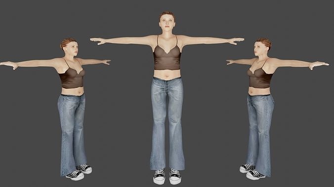 Game Character - Low poly female character Low-poly 3D model