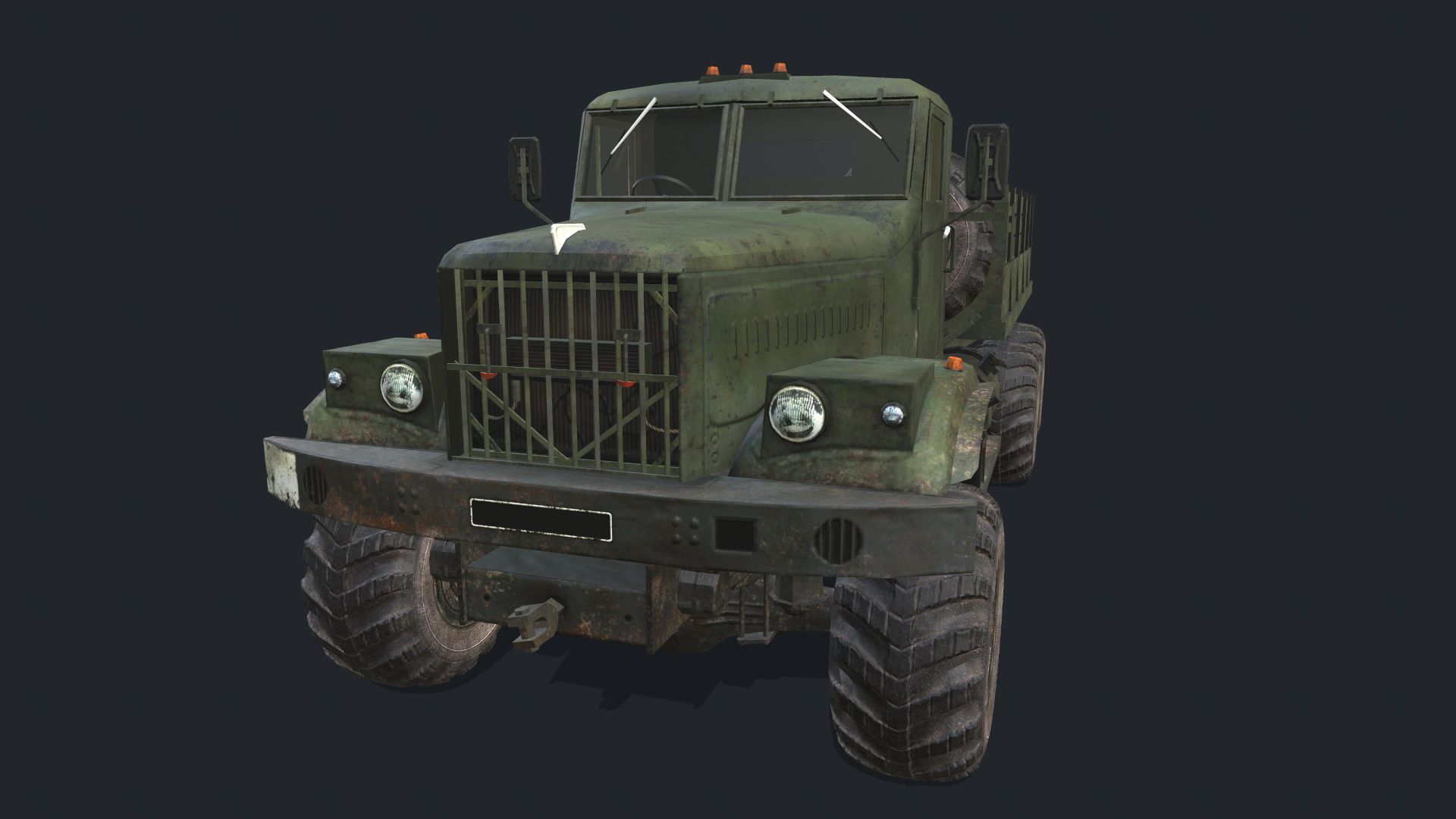 KRAZ 255 Low-poly 3D model_3