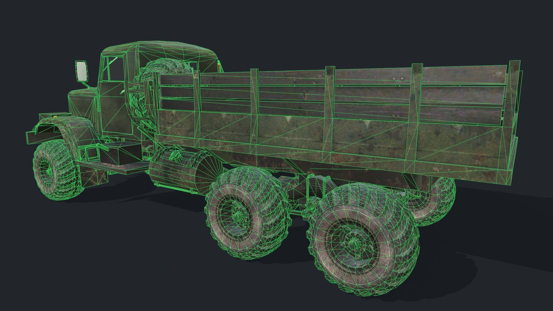 KRAZ 255 Low-poly 3D model_8