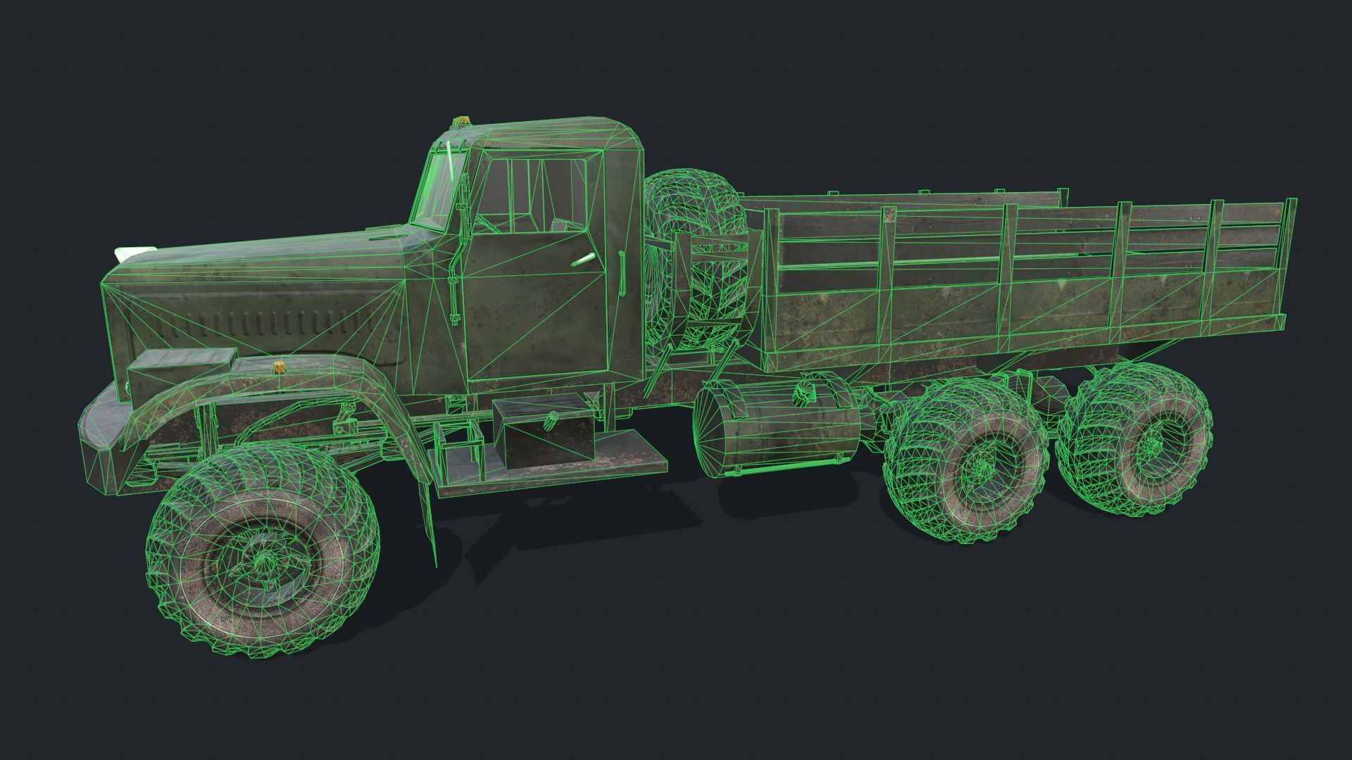 KRAZ 255 Low-poly 3D model_2