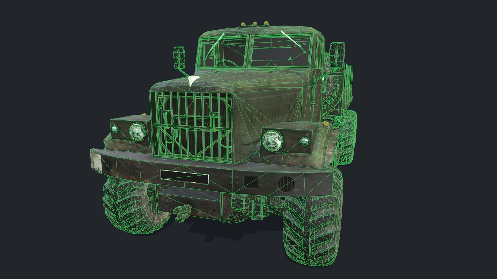 KRAZ 255 Low-poly 3D model_4