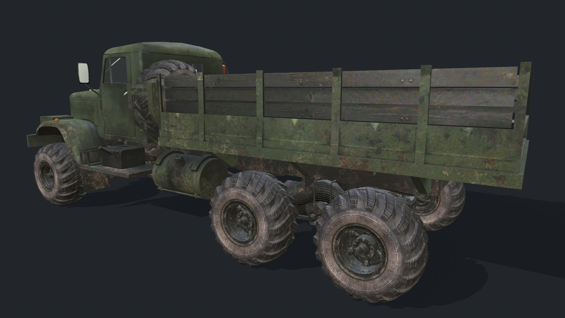 KRAZ 255 Low-poly 3D model_7