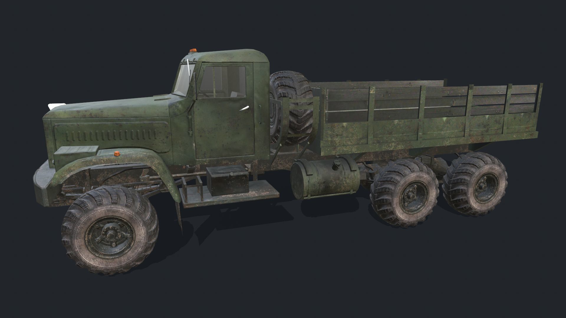 KRAZ 255 Low-poly 3D model_1