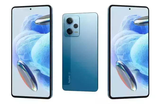 Xiaomi Redmi Note 12 Pro 5G Blue Low-poly 3D model