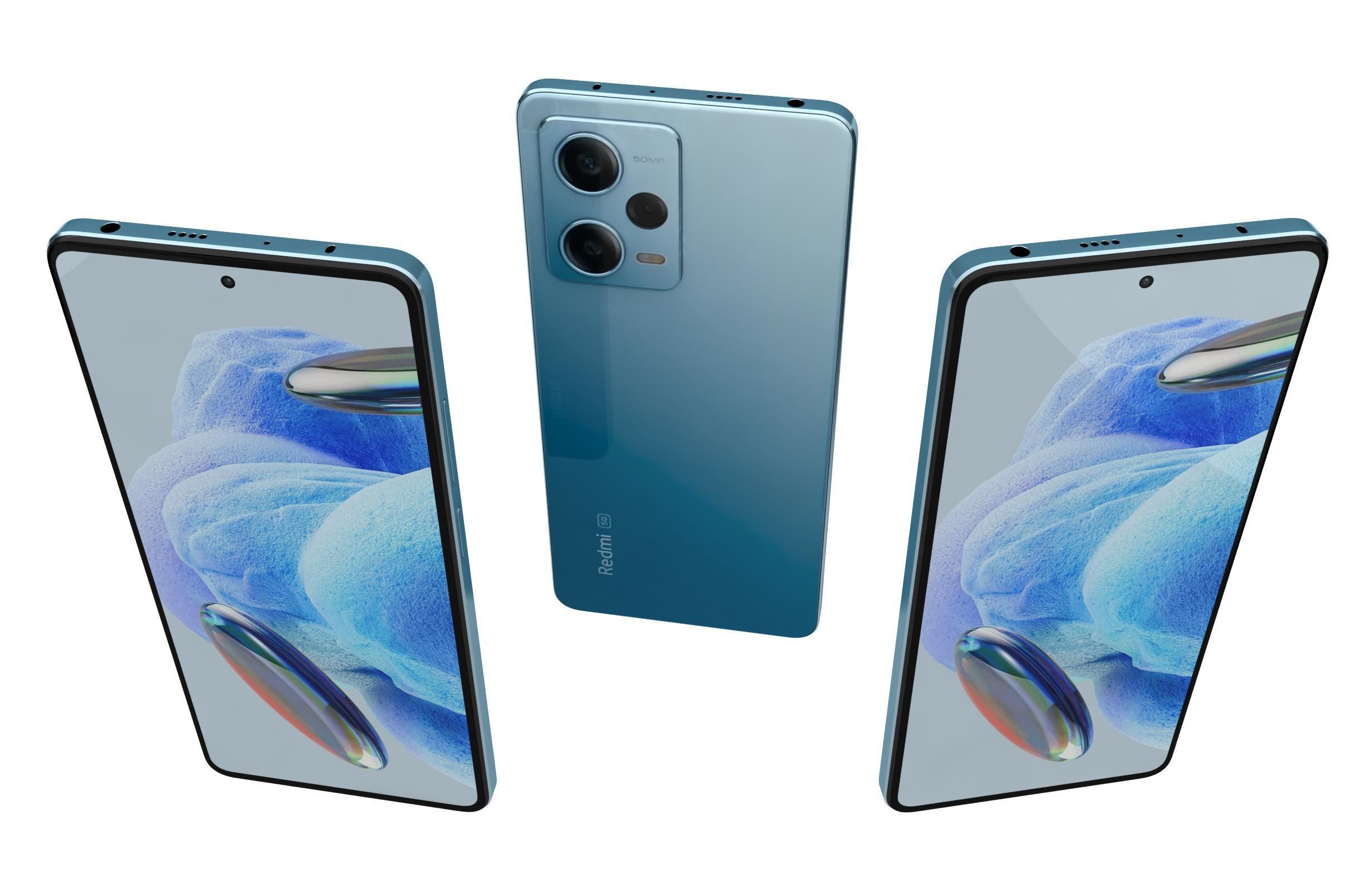 Xiaomi Redmi Note 12 Pro 5G Blue Low-poly 3D model_2