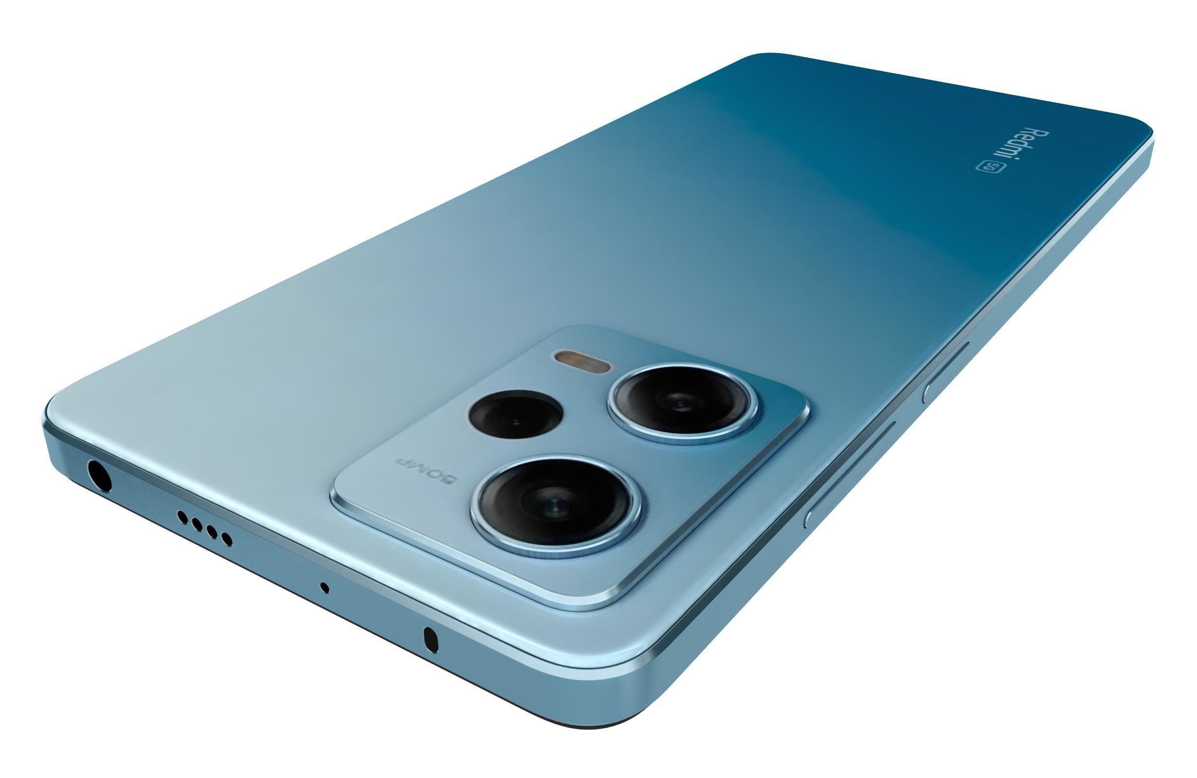 Xiaomi Redmi Note 12 Pro 5G Blue Low-poly 3D model_15