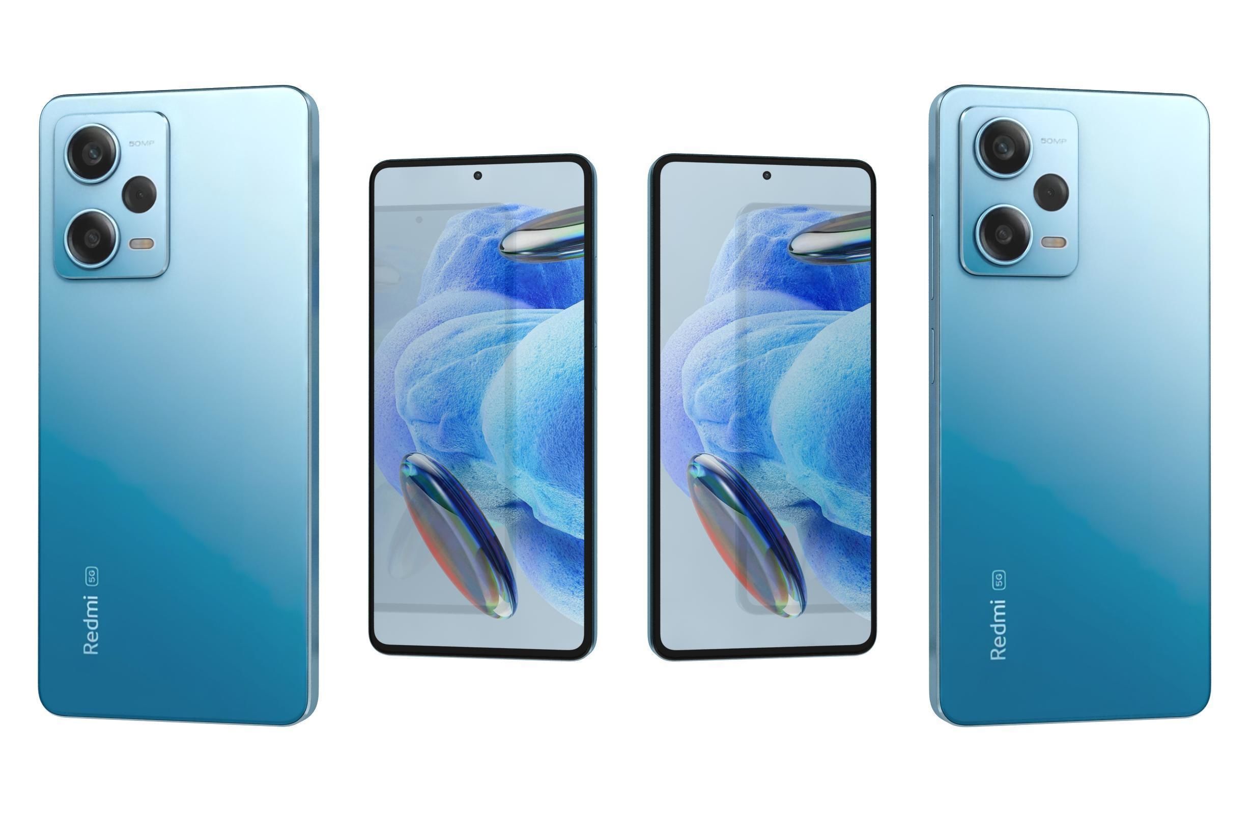 Xiaomi Redmi Note 12 Pro 5G Blue Low-poly 3D model_1