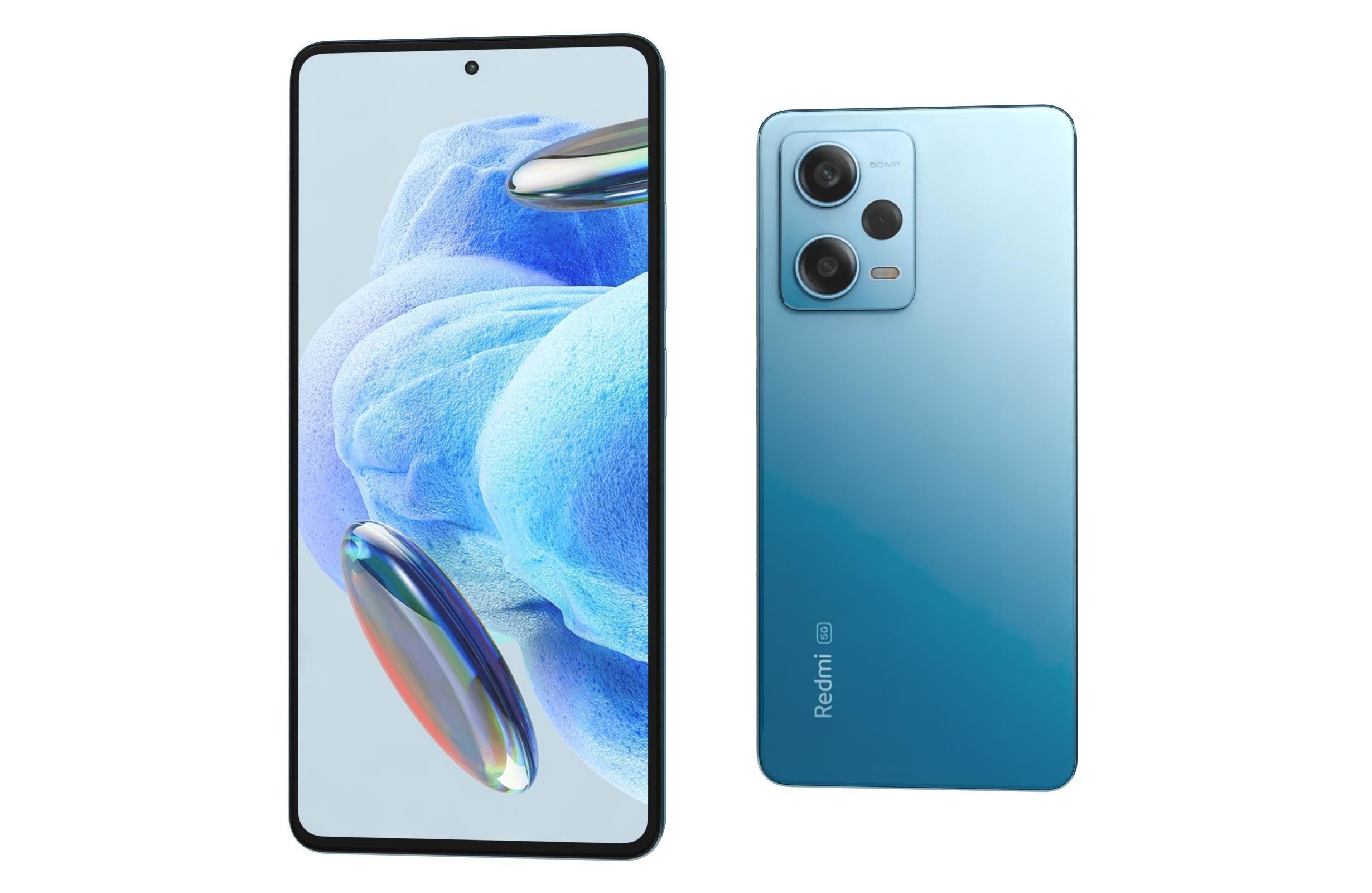 Xiaomi Redmi Note 12 Pro 5G Blue Low-poly 3D model_6