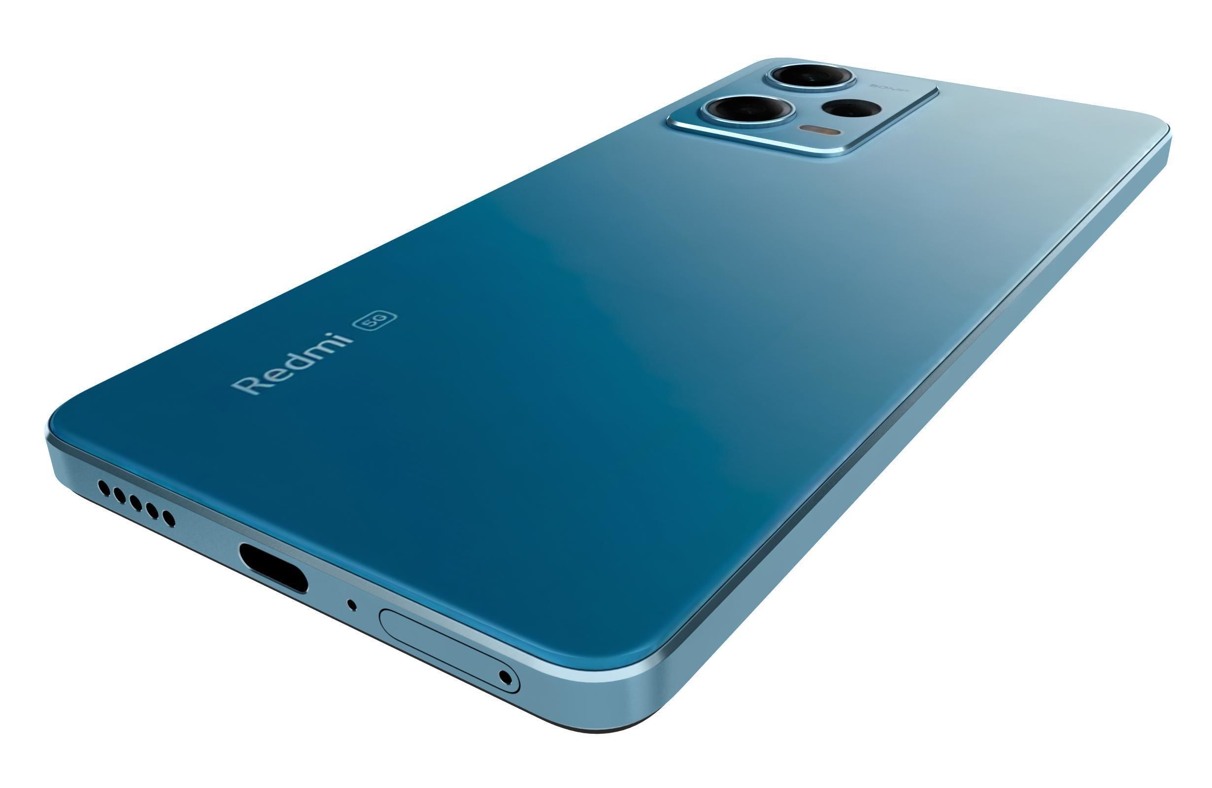 Xiaomi Redmi Note 12 Pro 5G Blue Low-poly 3D model_14