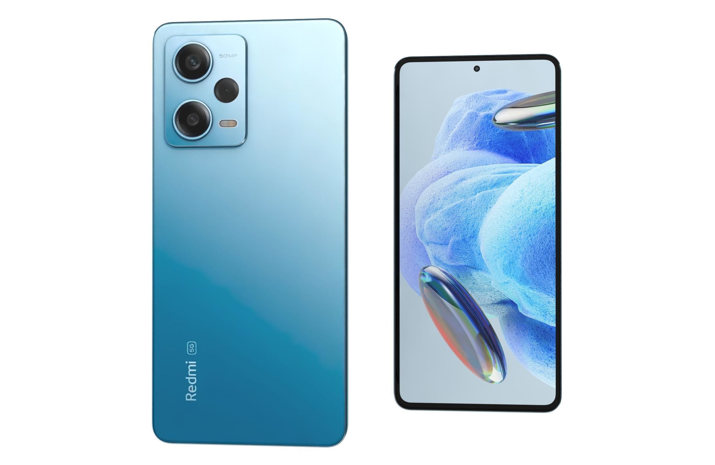 Xiaomi Redmi Note 12 Pro 5G Blue Low-poly 3D model_7