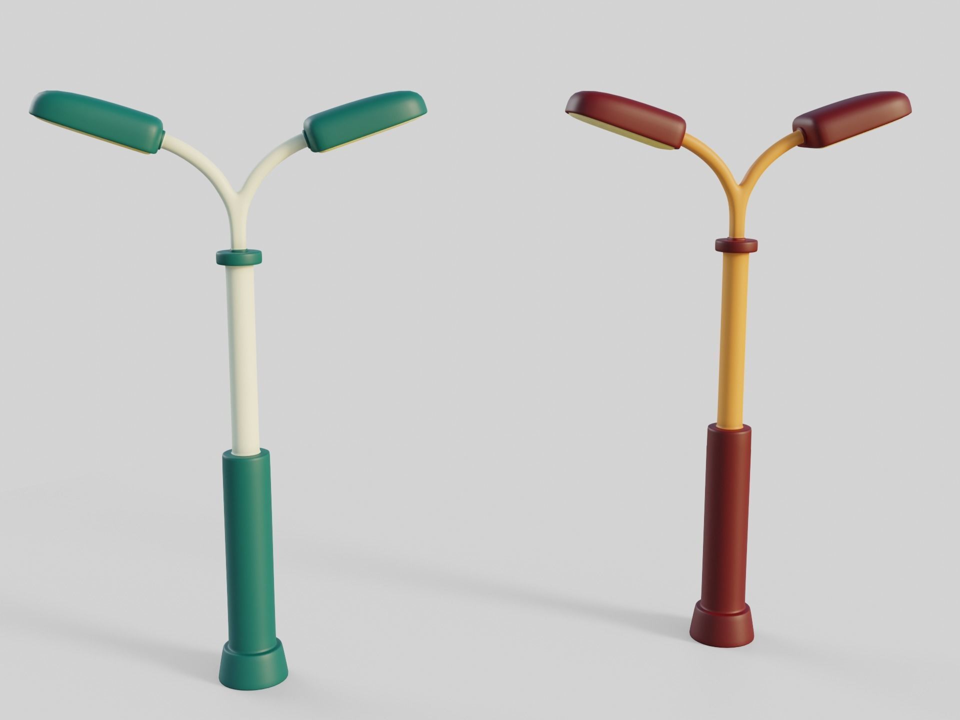 Cartoon Street Lights Collection Low-poly 3D model_38