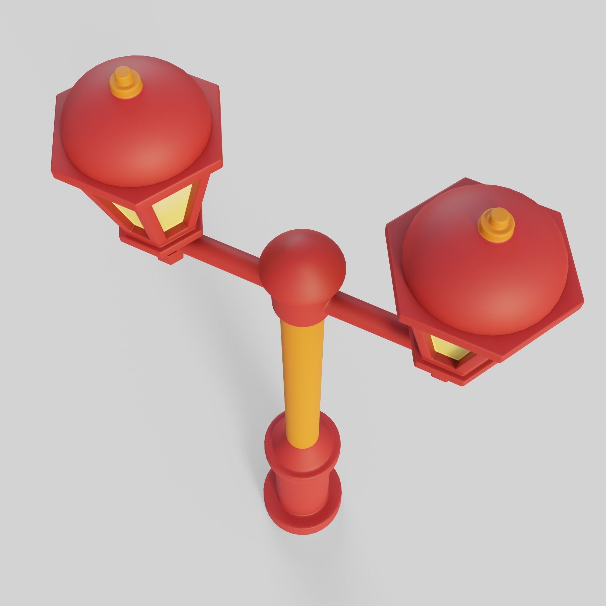 Cartoon Street Lights Collection Low-poly 3D model_31