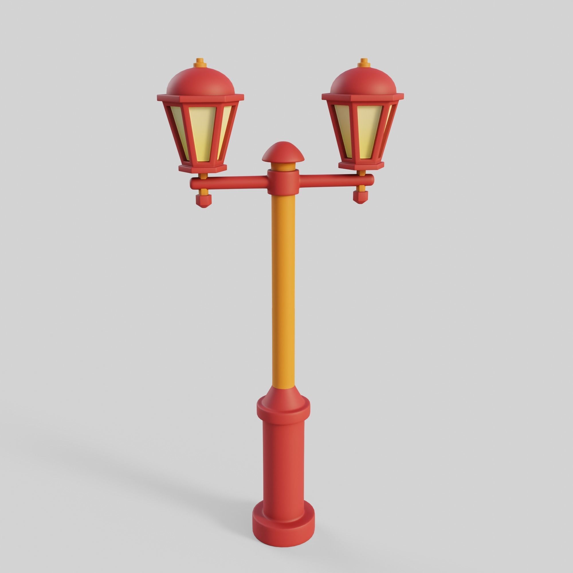 Cartoon Street Lights Collection Low-poly 3D model_30