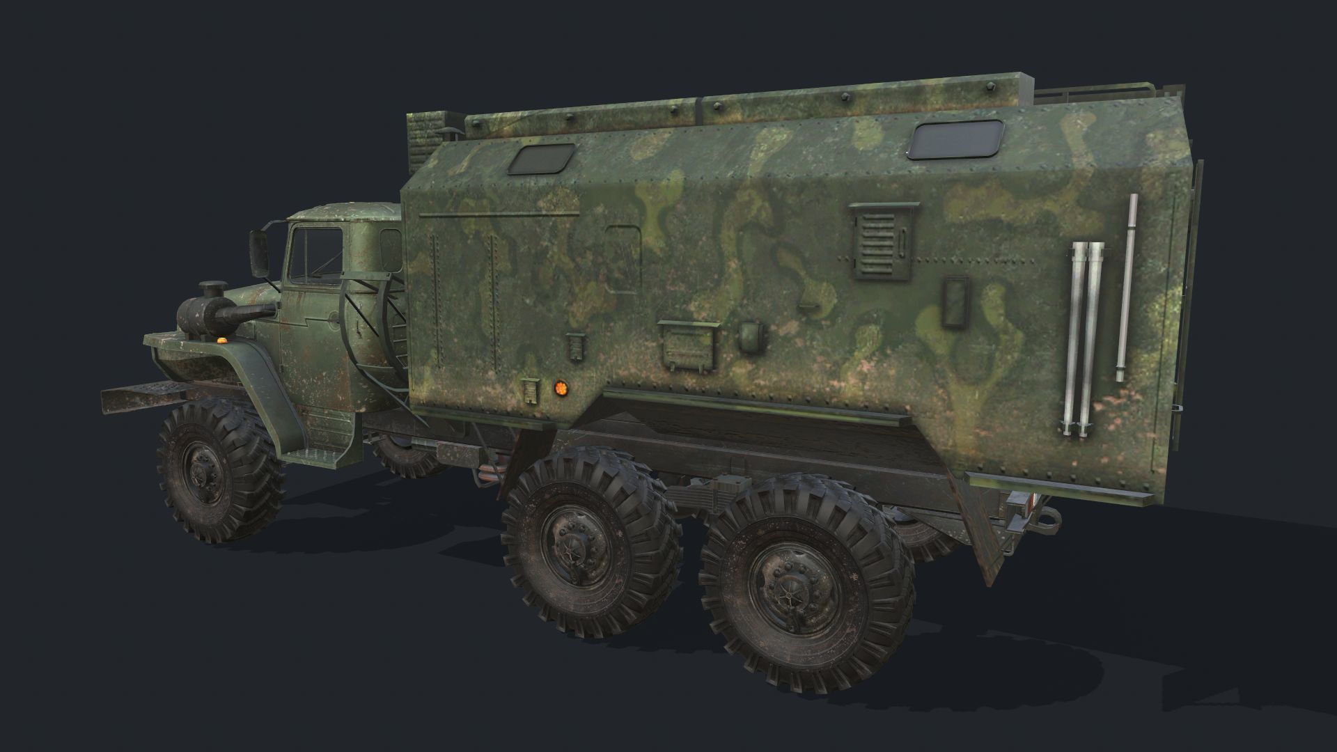 URAL 4320 Low-poly 3D model_9