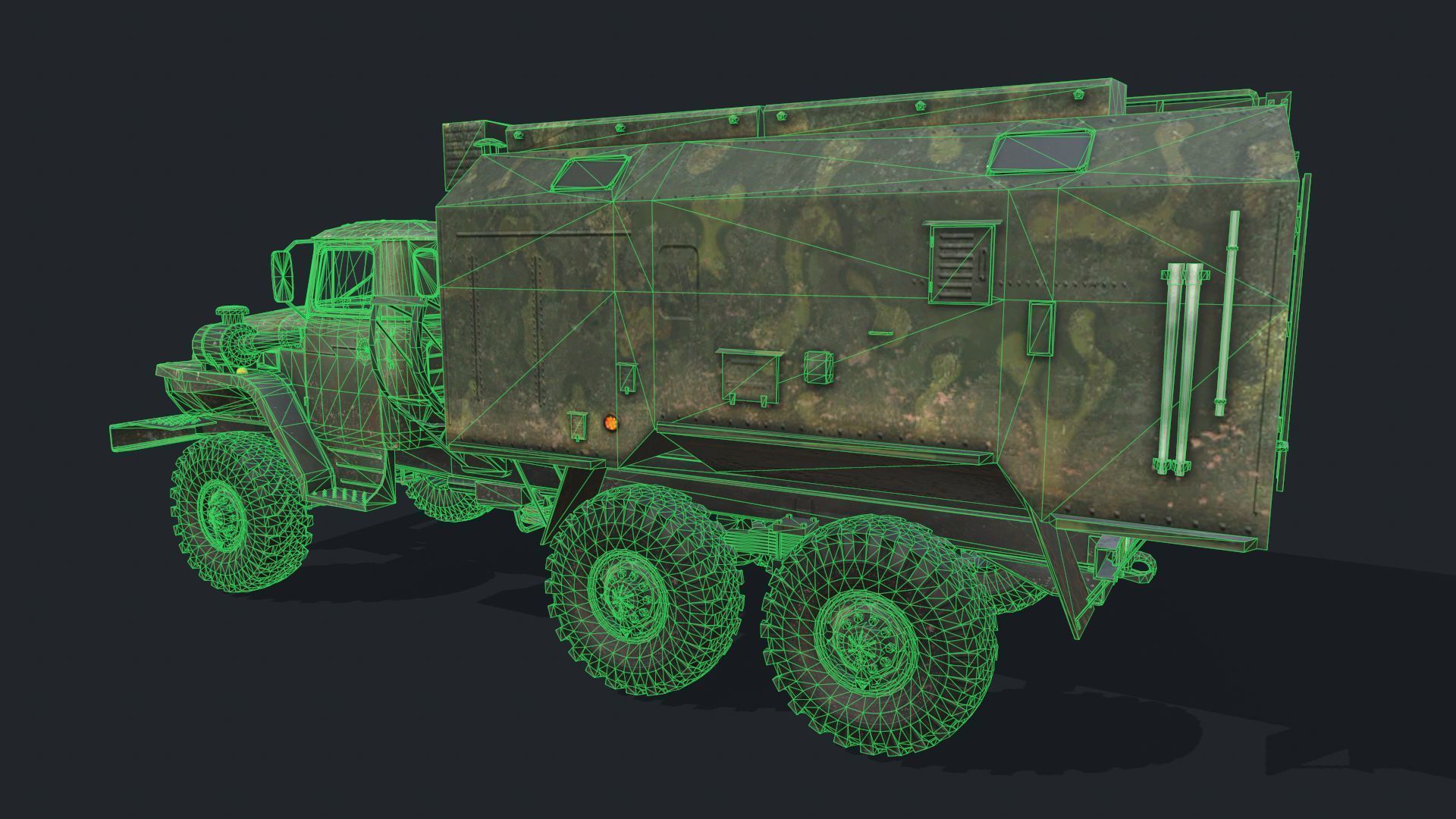 URAL 4320 Low-poly 3D model_10
