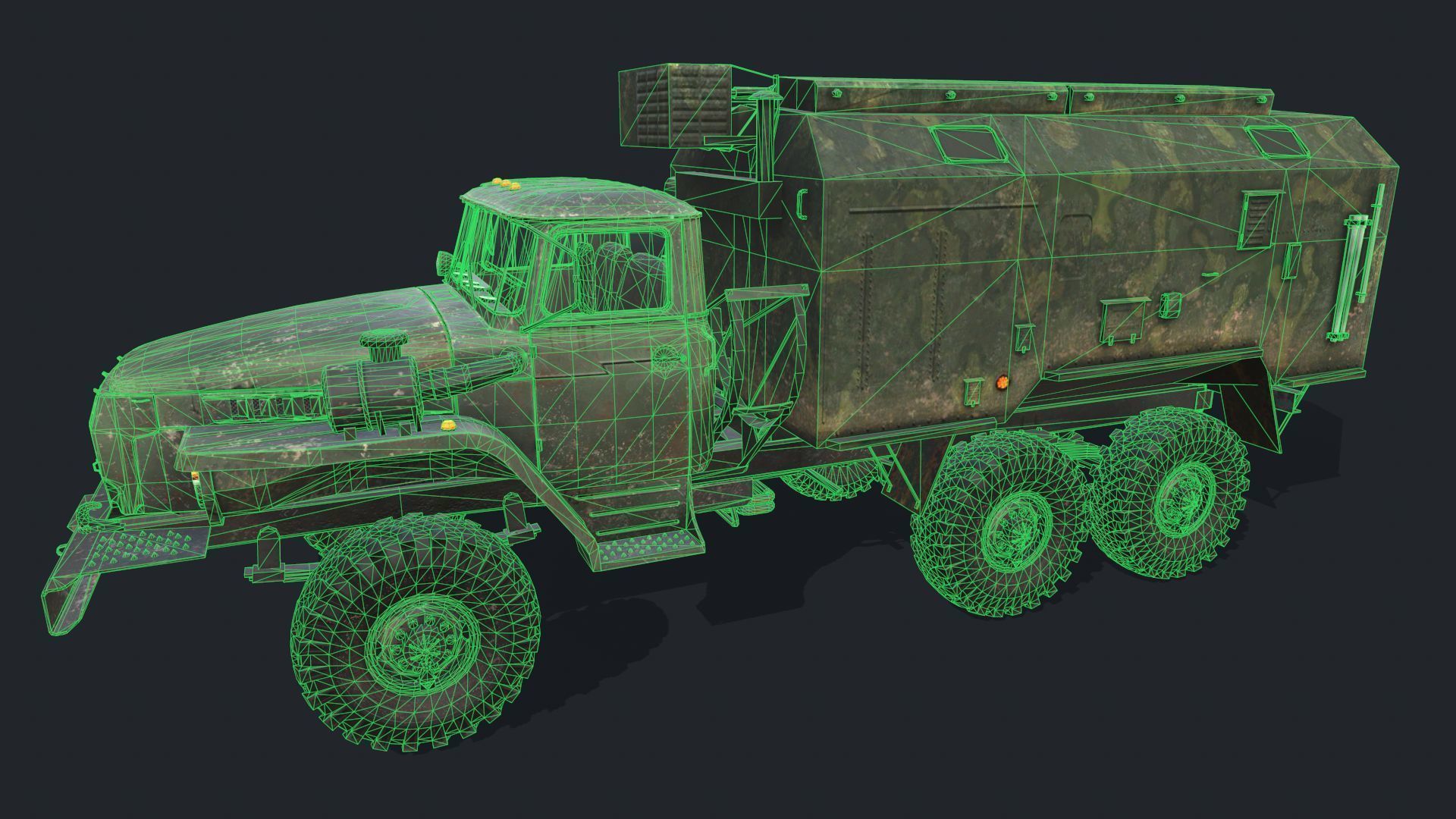 URAL 4320 Low-poly 3D model_2
