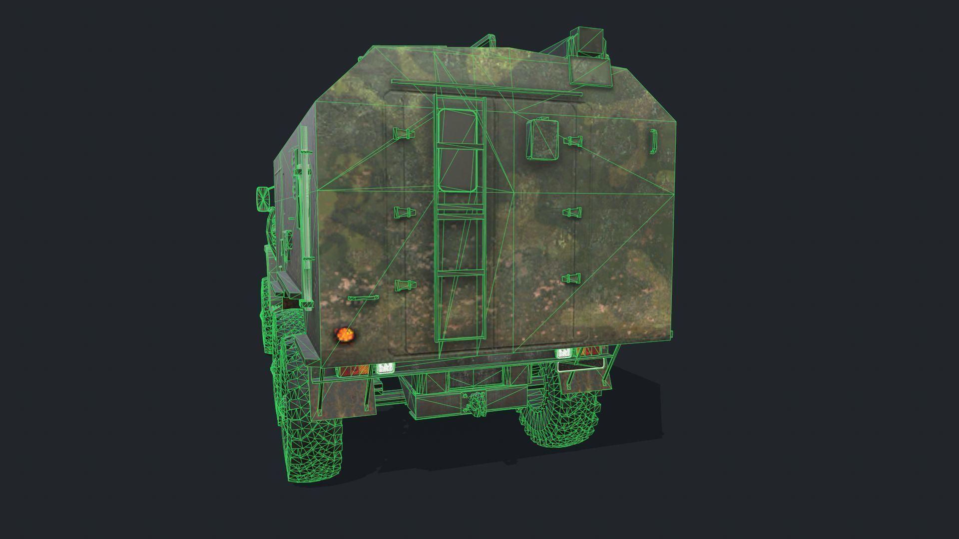 URAL 4320 Low-poly 3D model_12