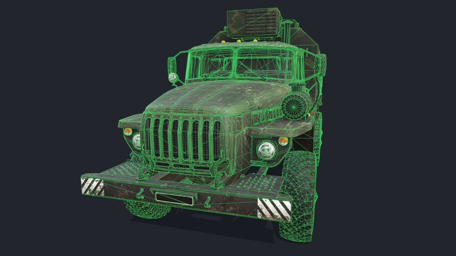 URAL 4320 Low-poly 3D model_4