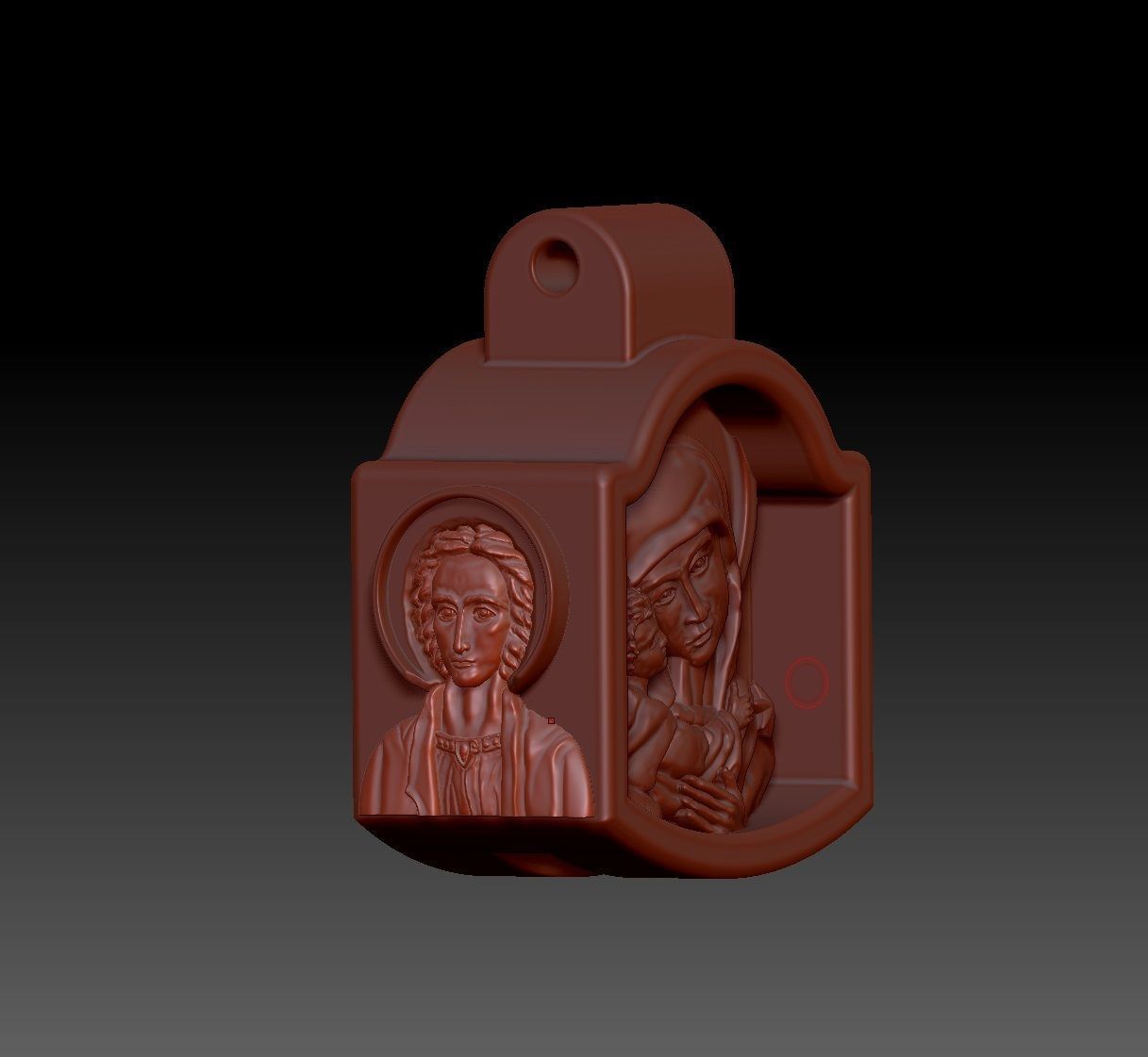 Jewelry cross with icons 3D print model_6