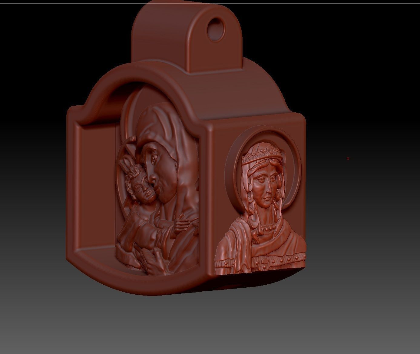 Jewelry cross with icons 3D print model_9