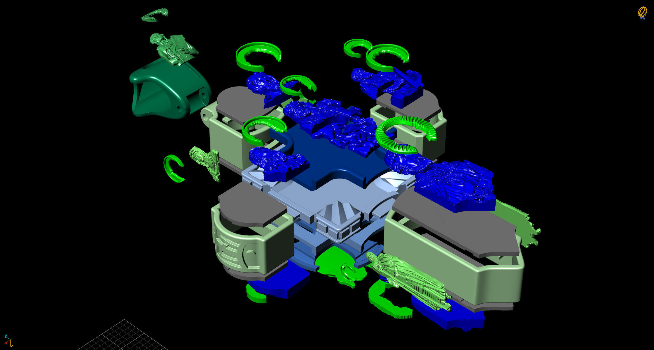 Jewelry cross with icons 3D print model_22