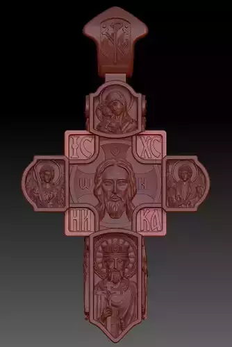 Jewelry cross with icons