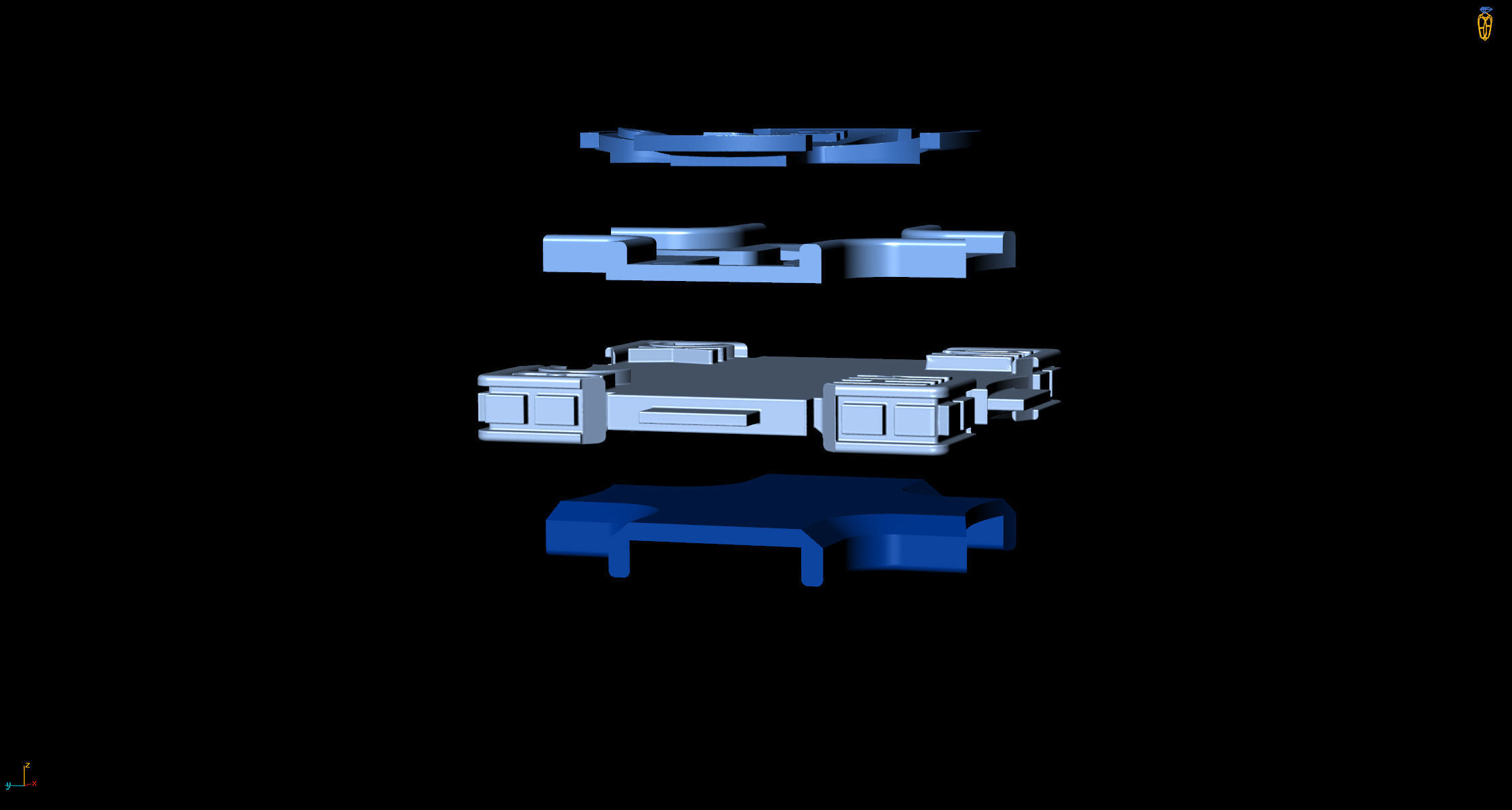 Jewelry cross with icons 3D print model_16