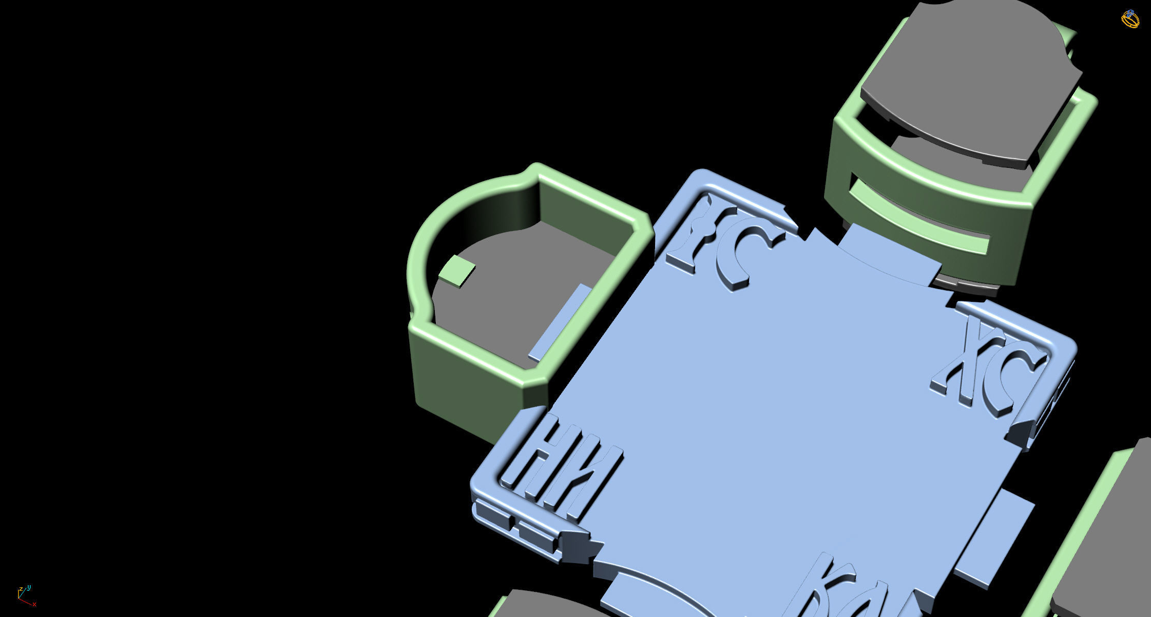 Jewelry cross with icons 3D print model_20