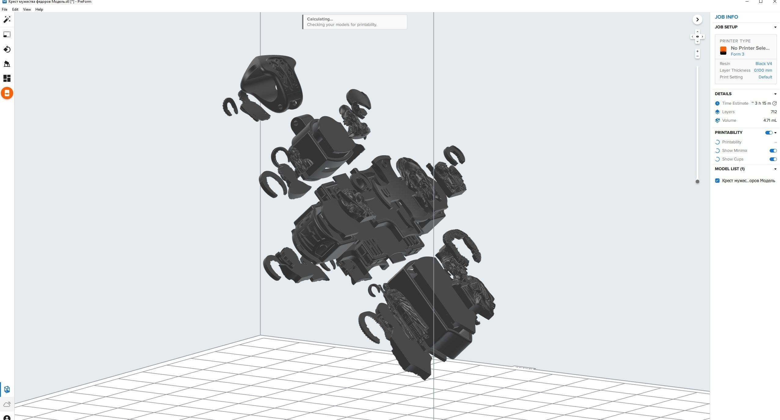 Jewelry cross with icons 3D print model_26