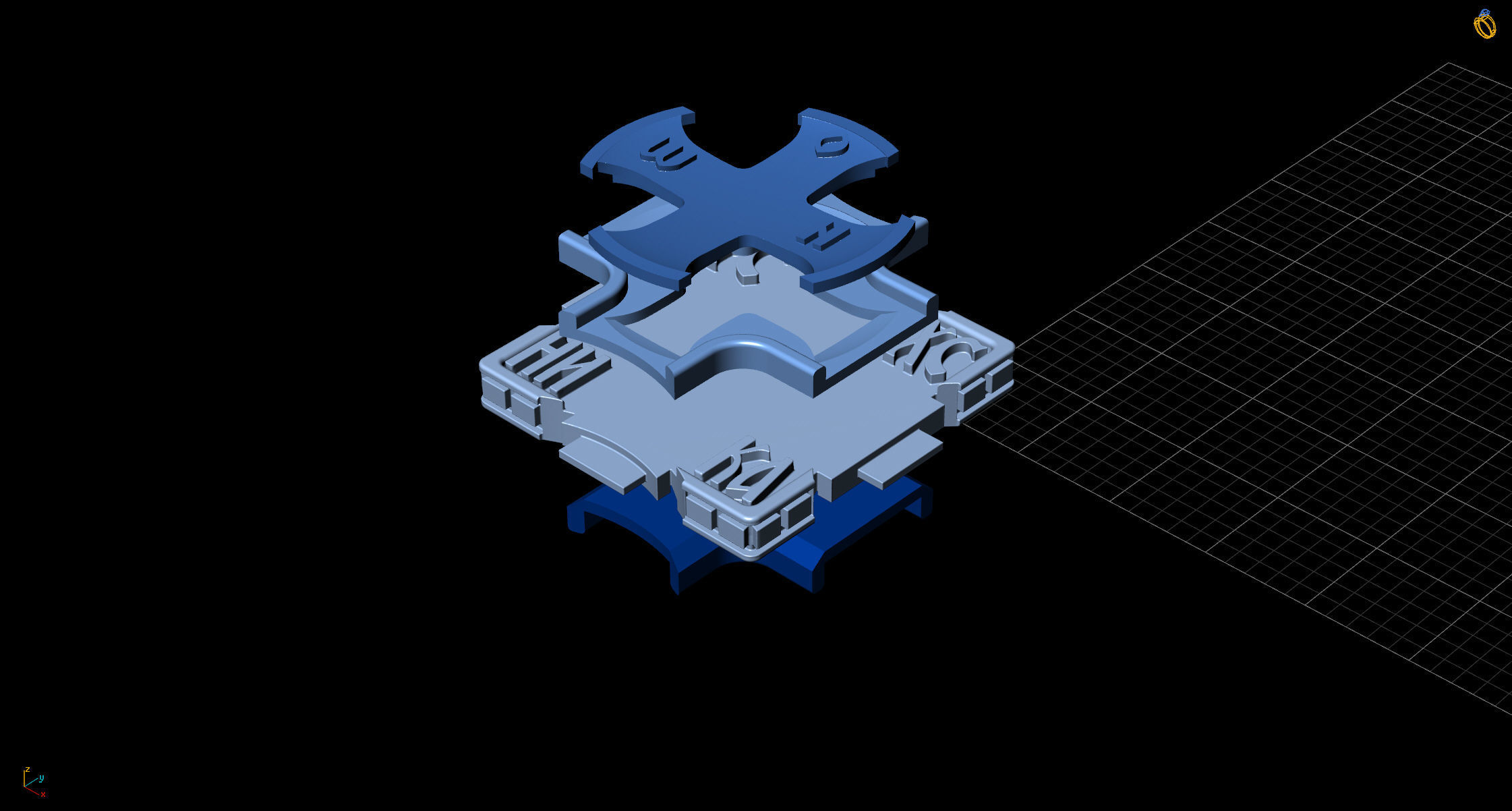 Jewelry cross with icons 3D print model_15