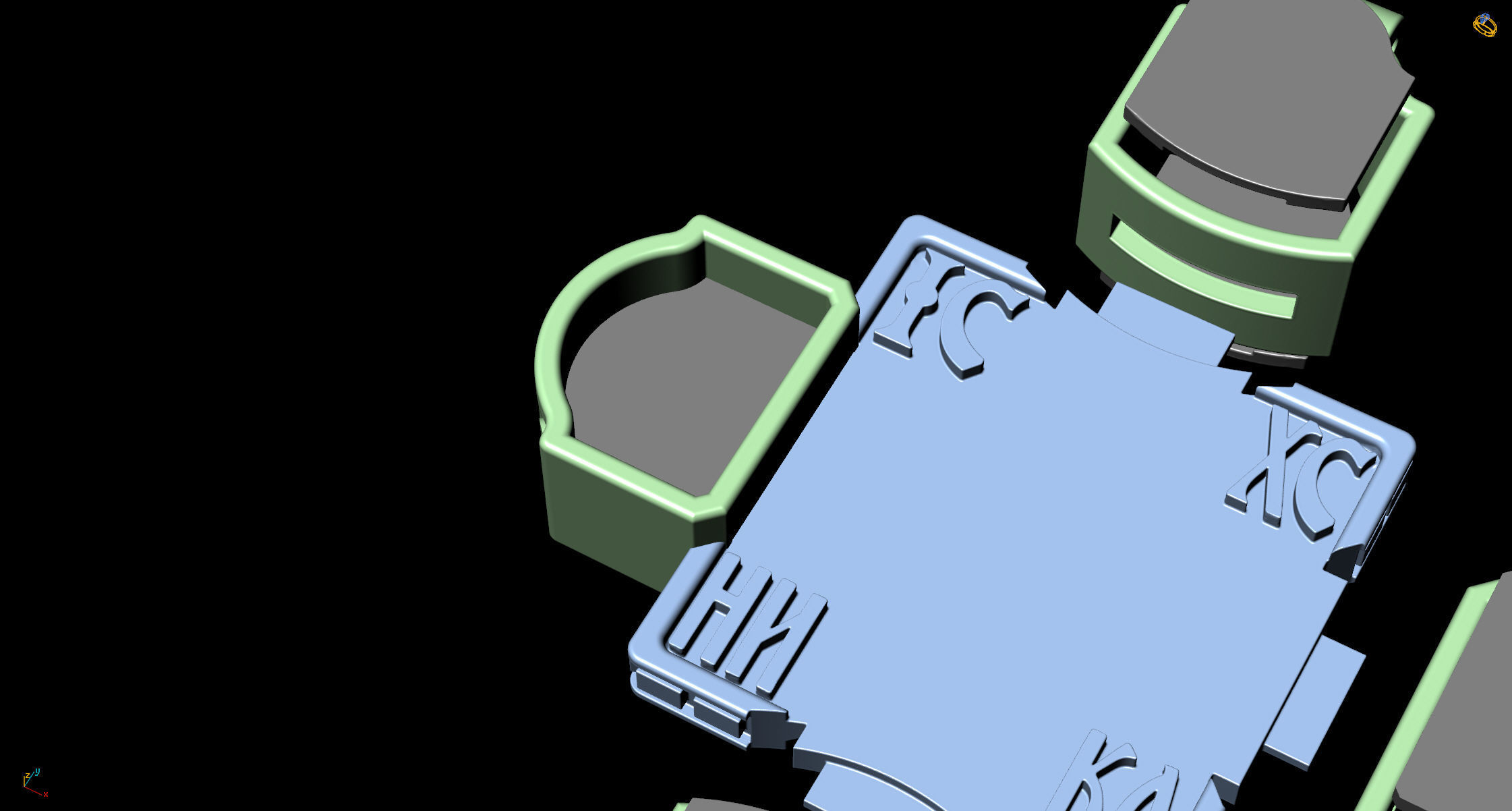 Jewelry cross with icons 3D print model_19