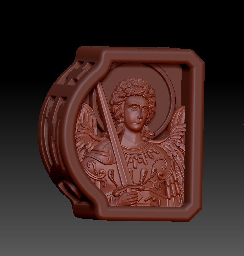 Jewelry cross with icons 3D print model_4