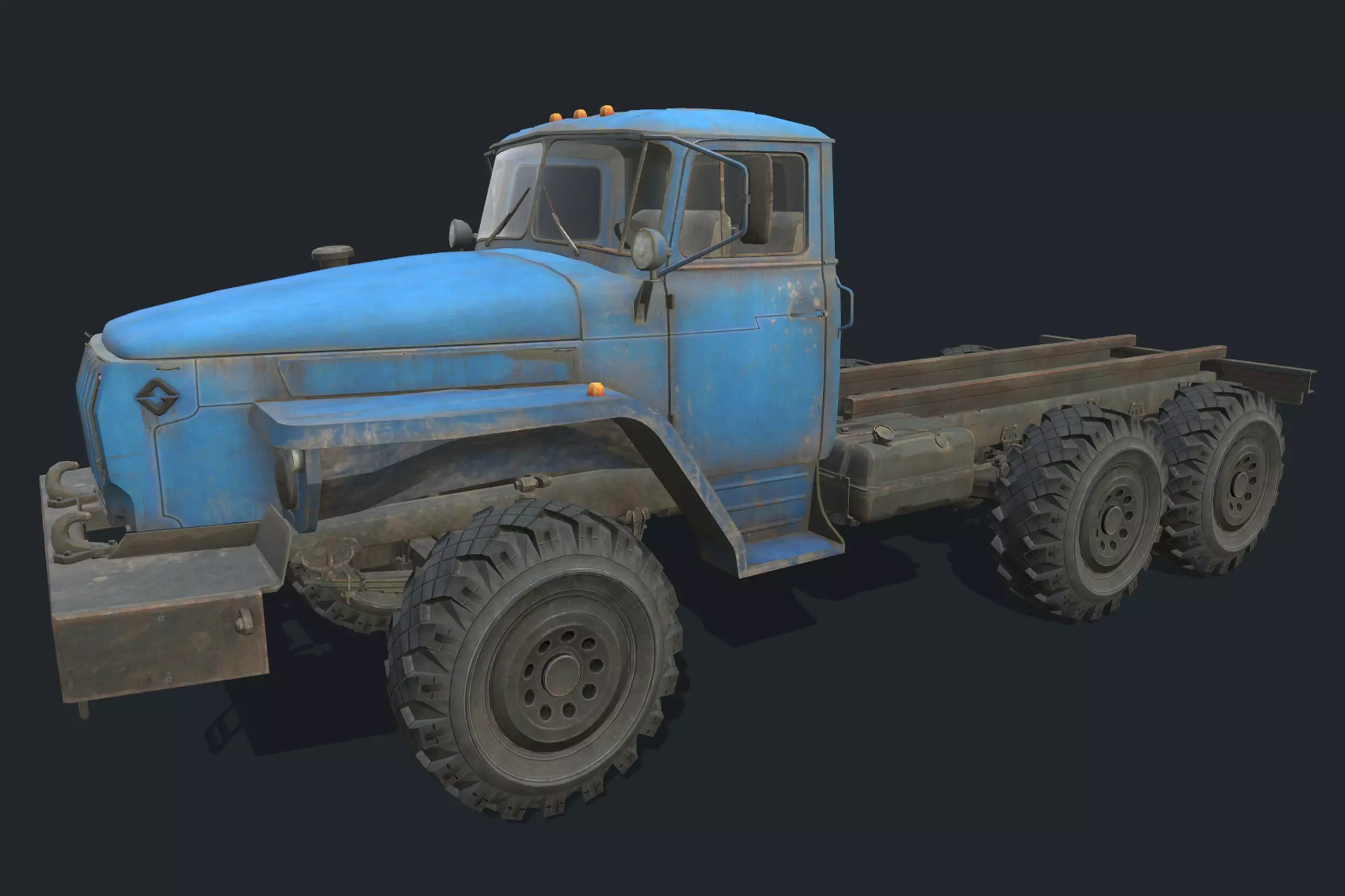 Ural 4320 Low-poly 3D model_0