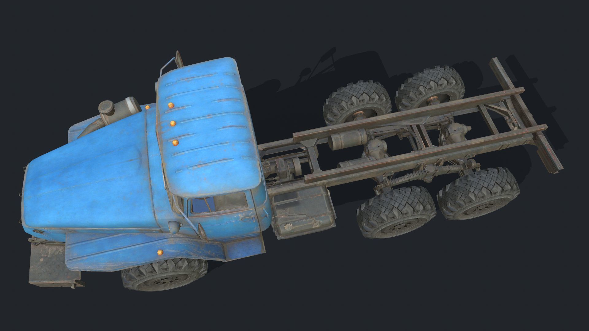 Ural 4320 Low-poly 3D model_7