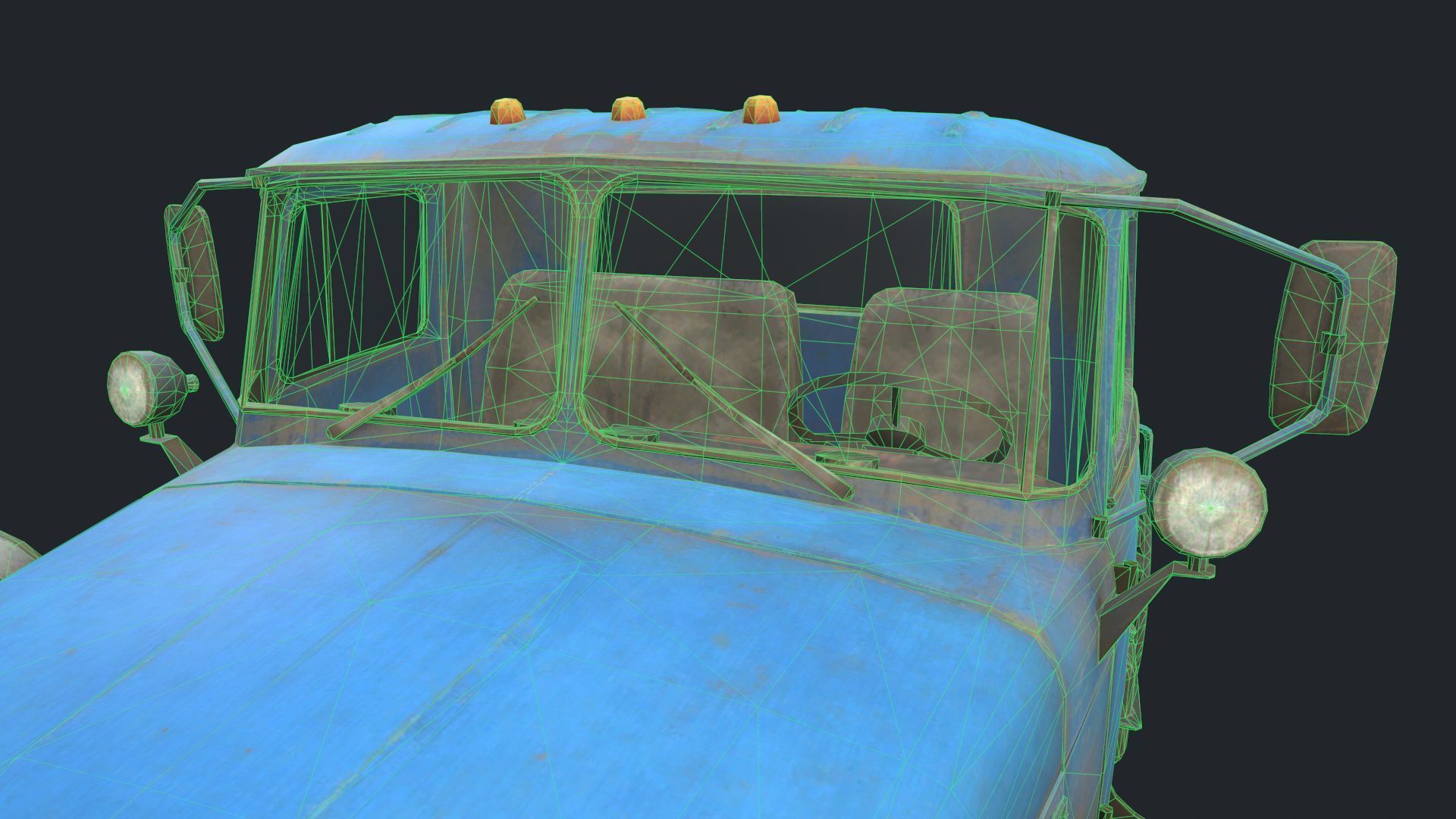 Ural 4320 Low-poly 3D model_6