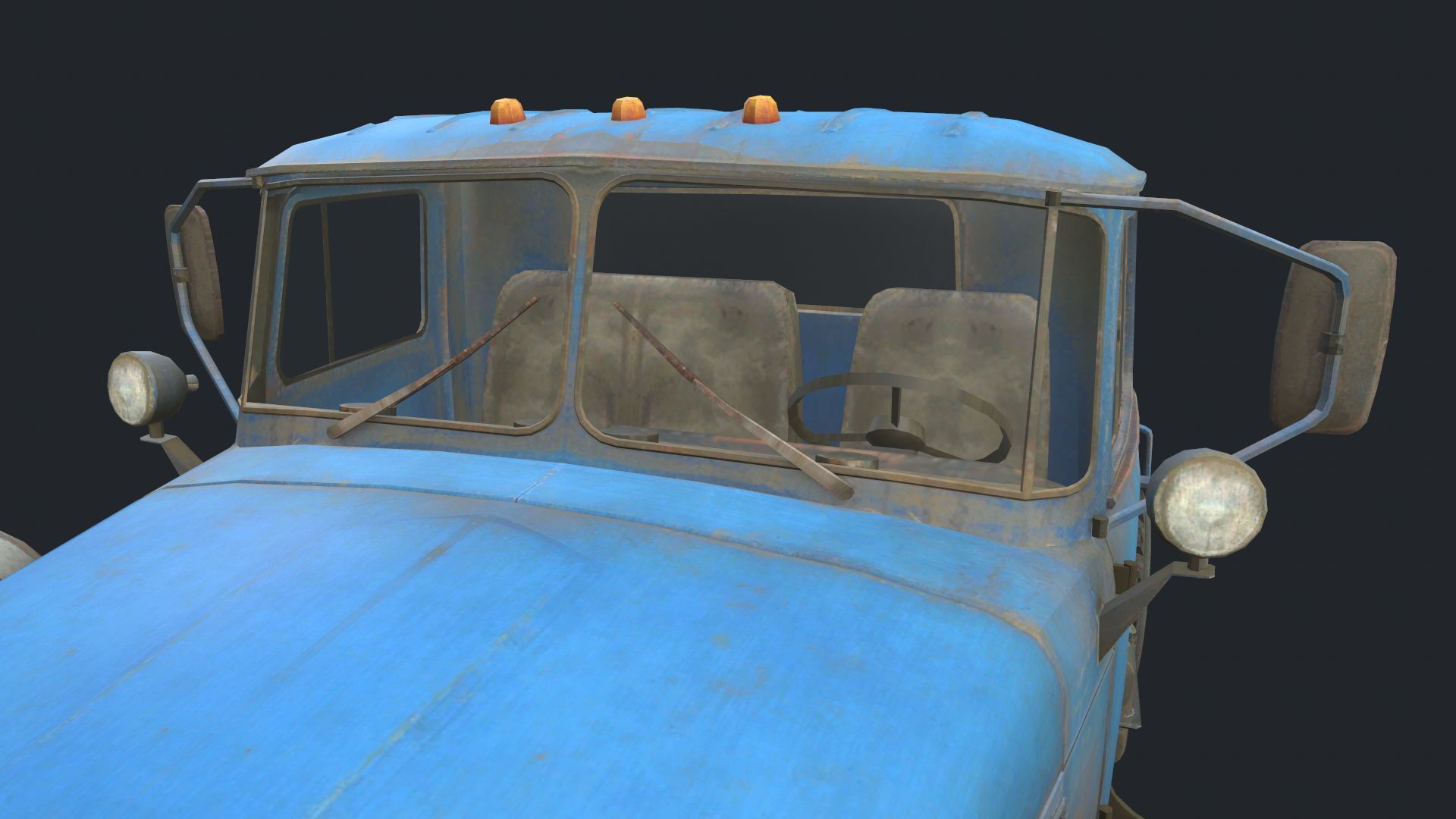 Ural 4320 Low-poly 3D model_5