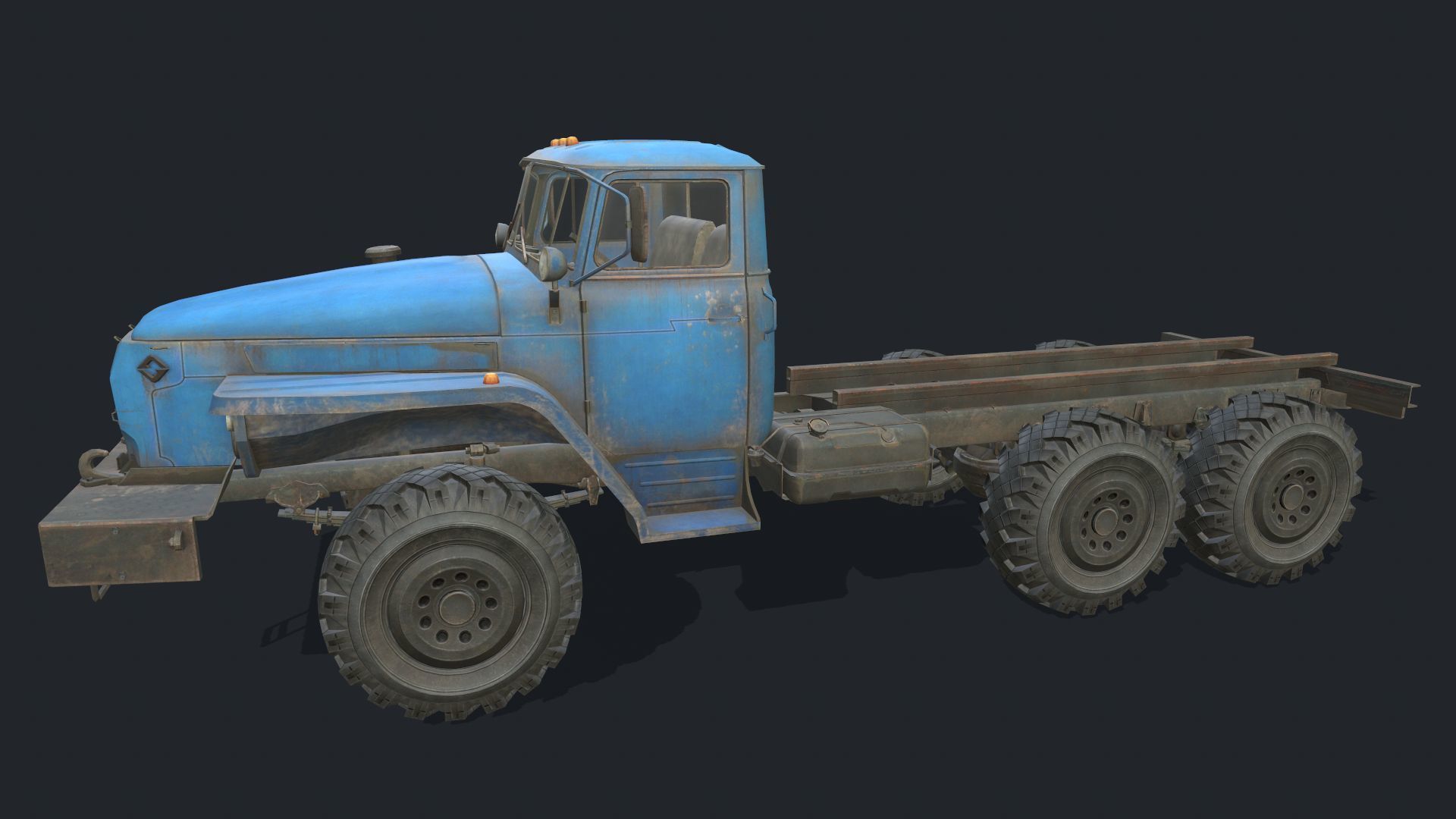 Ural 4320 Low-poly 3D model_1