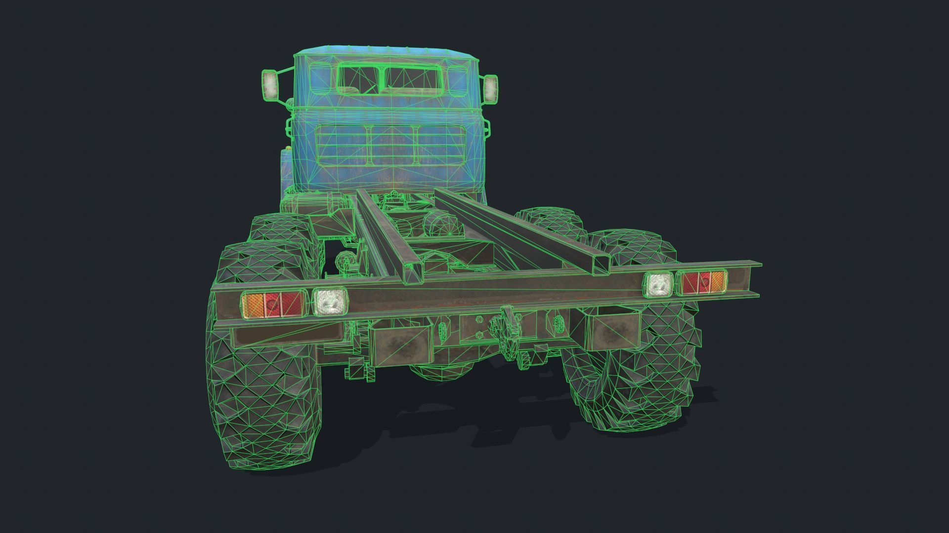 Ural 4320 Low-poly 3D model_12