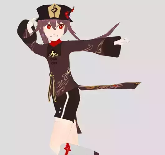 Hu Tao Genshin Impact Rigged 3D Model Low-poly 3D model
