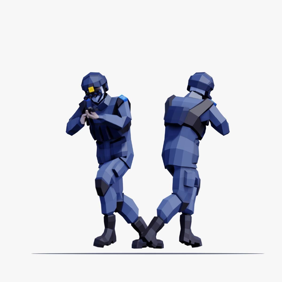 3D model Special Forces Soldiers - Animated and Rigged VR / AR / low ...