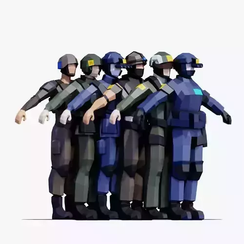 Special Forces Soldiers - Animated and Rigged Low-poly 3D model