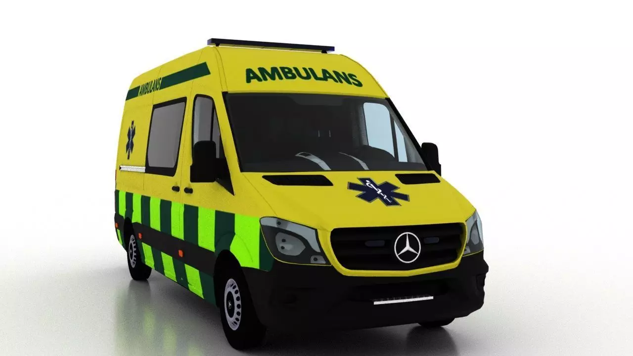Mercedes Benz Sprinter L2H2 2015 Sweden Ambulance 3D model