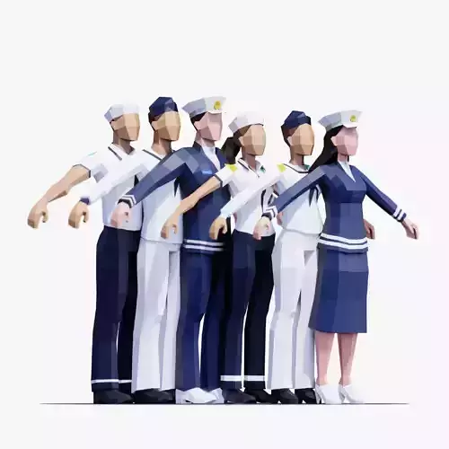 Naval Forces Soldiers - Animated and Rigged Low-poly 3D model