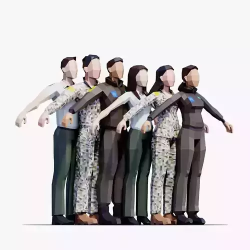 Air Force Soldiers - Animated and Rigged Low-poly 3D model