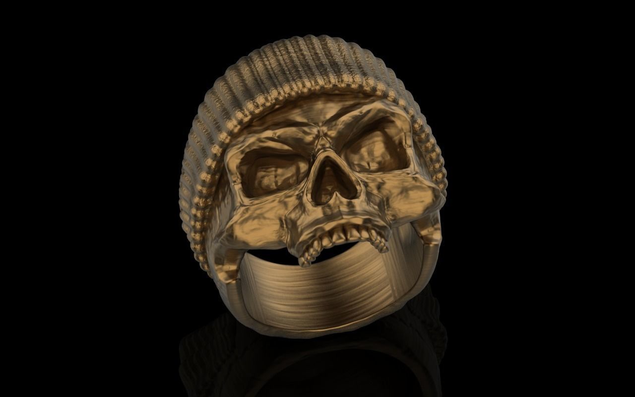 Ring Skull 3D print model 3D print model_2
