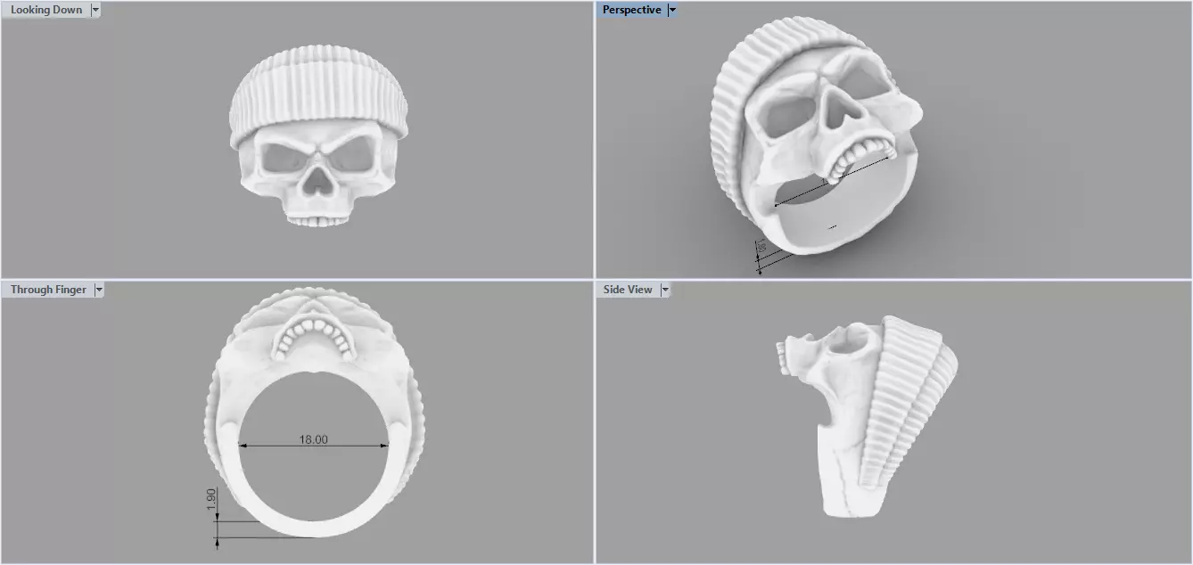 Ring Skull 3D print model 3D print model_0