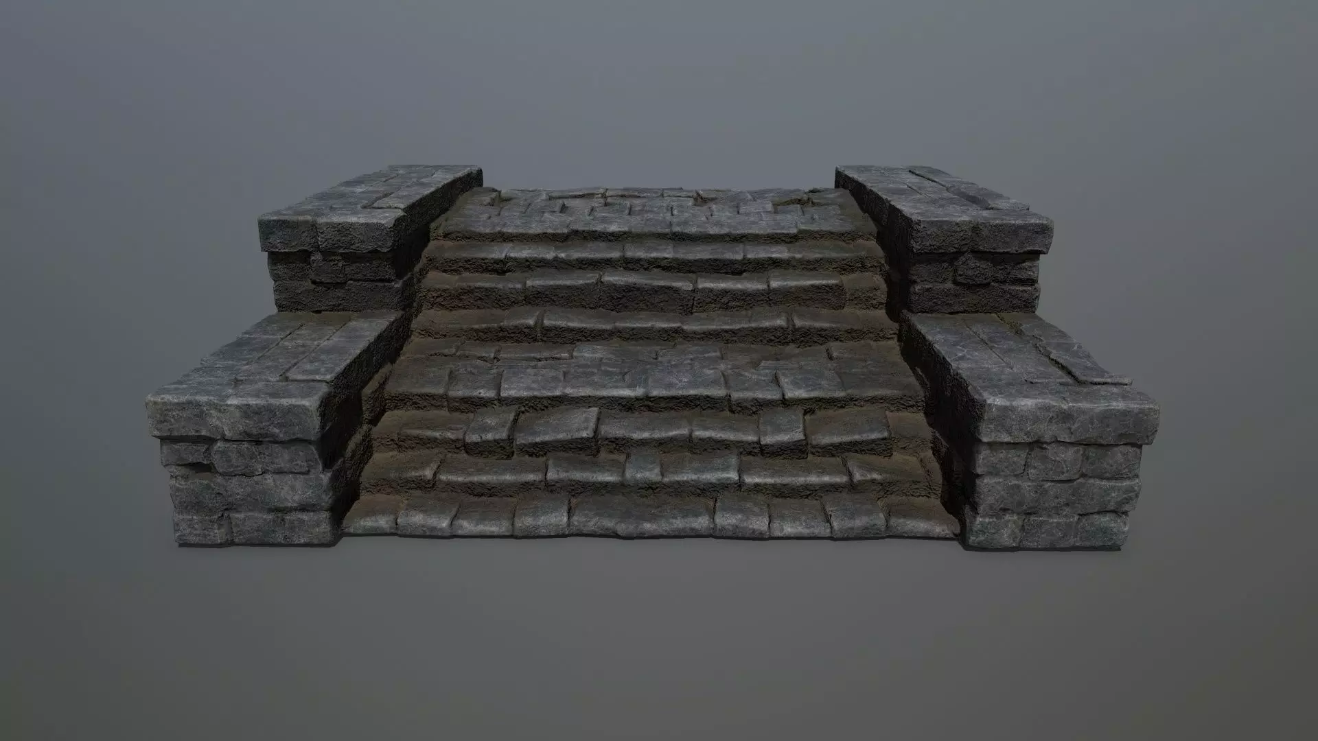 Ruin Stairs Low-poly 3D model_0
