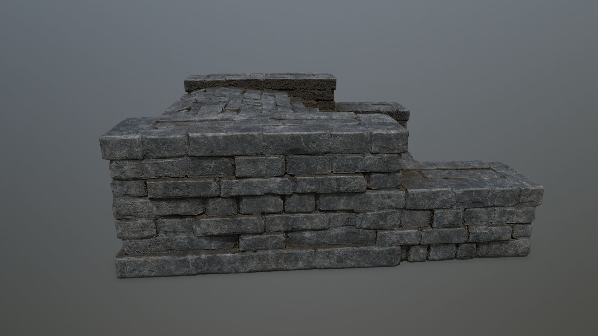 Ruin Stairs Low-poly 3D model_2