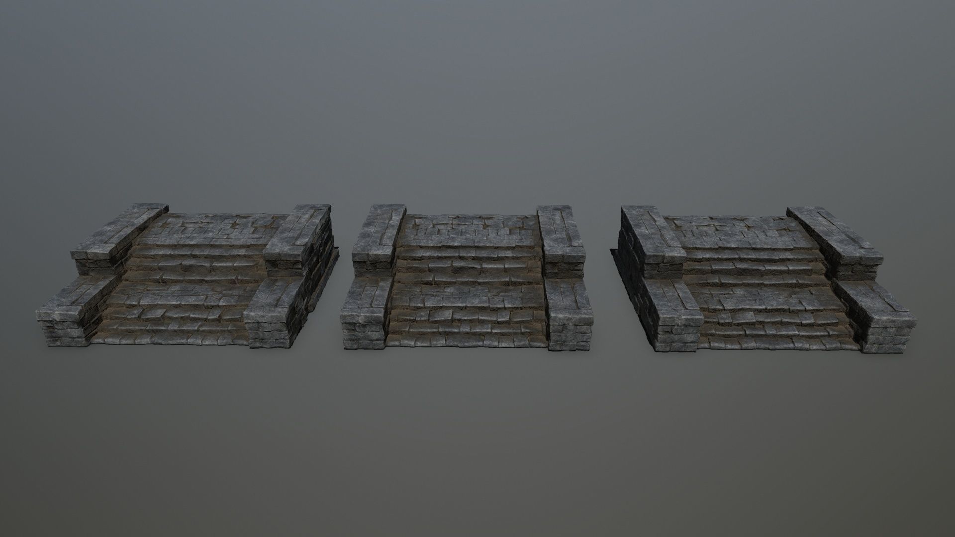 Ruin Stairs Low-poly 3D model_9